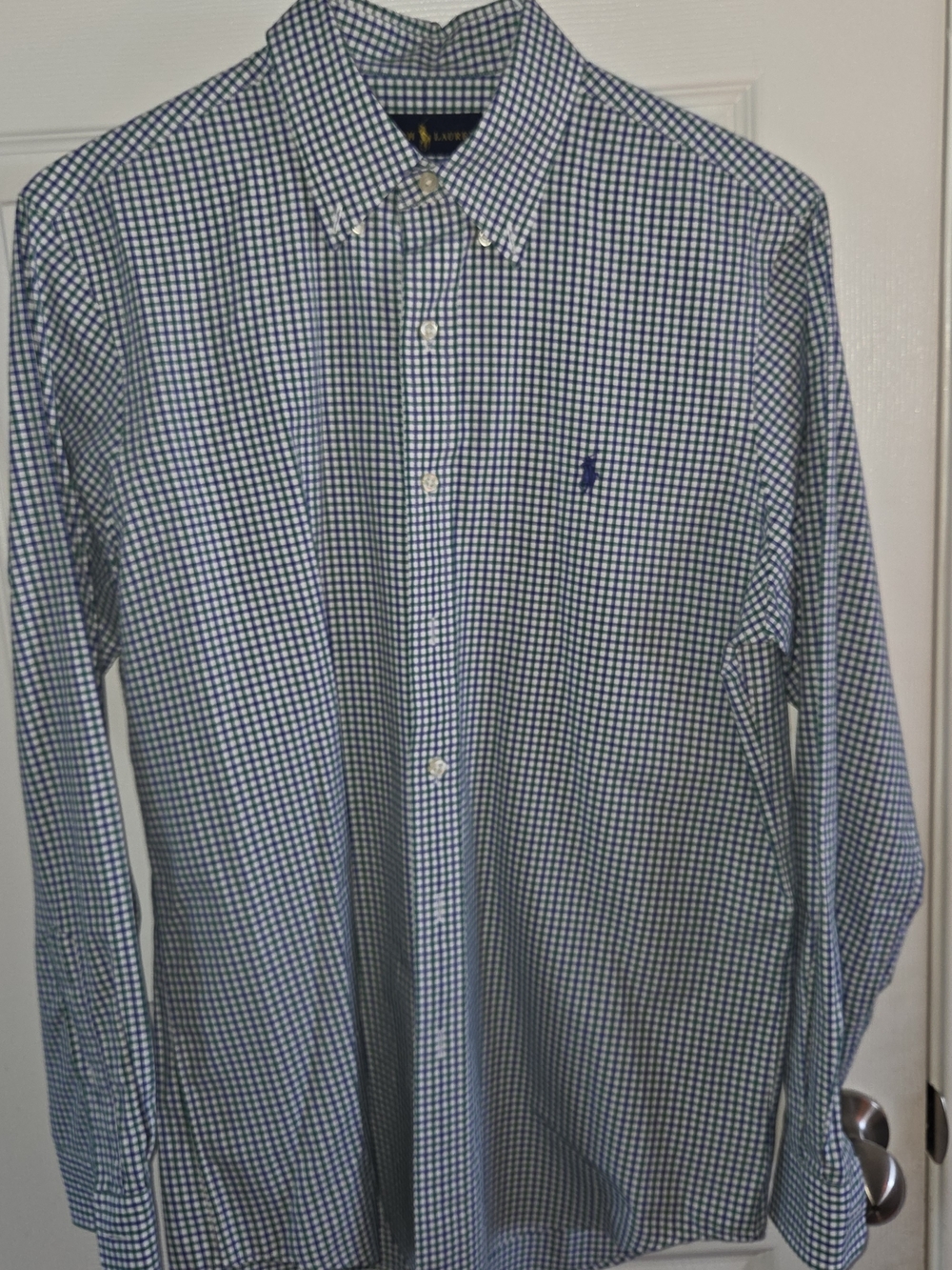 Ralph Lauren Blue & White Gingham Button-Down Shirt